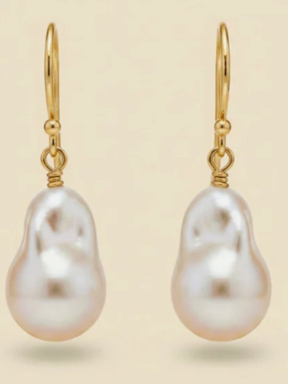 14K Baroque Fresh Water Pearl Dangling Earrings